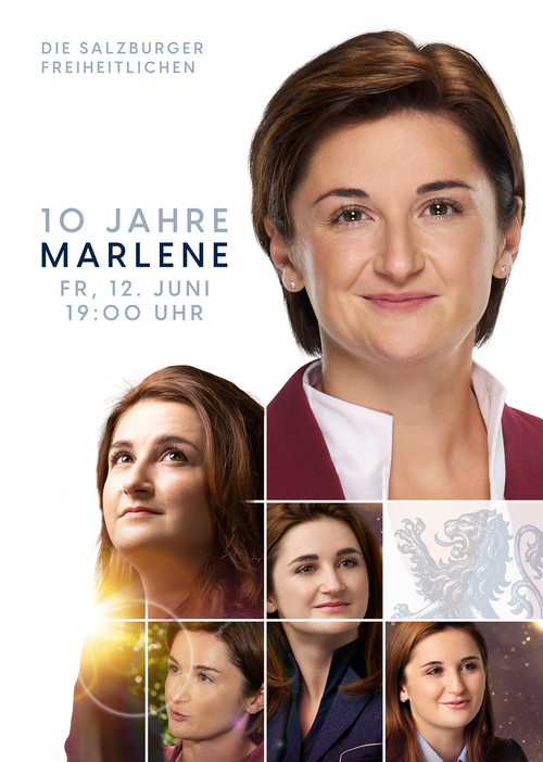 Bild: Bildercolage von LHSTv. Marlene Svazek mit Text: 10 Jahre Marlen 12. Juni 19:00 Uhr